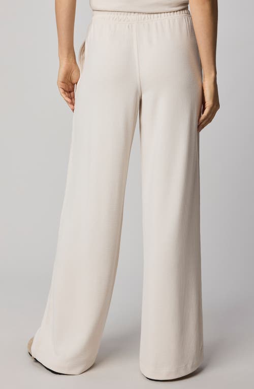Splendid Waffle Knit Wide Leg Pants In White