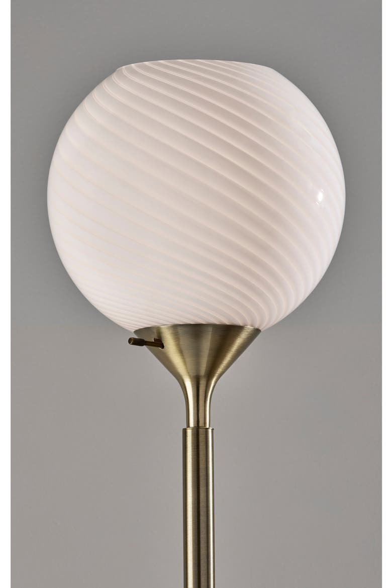 Swirl Antiqued Brass Torchiere Floor Lamp, Alternate, color, ANTIQUE BRASS