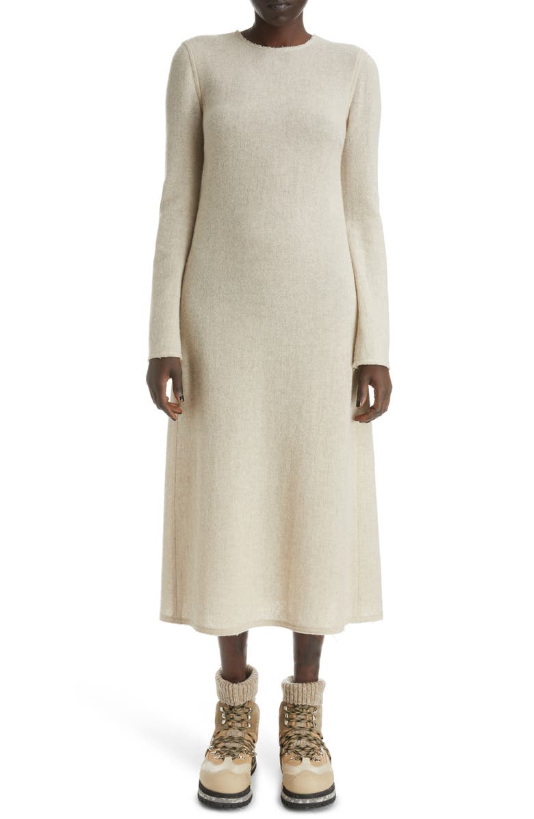 Chloé Long Sleeve Wool & Recycled Cashmere Dress, Main, color,