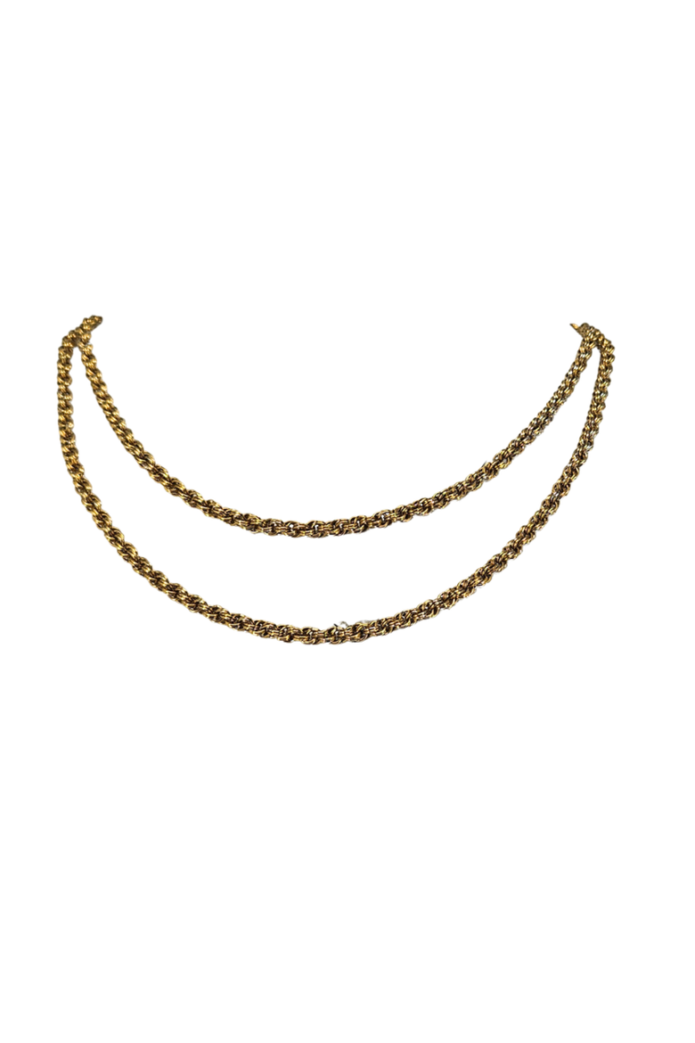 Vintage 70s Long LInk chain Necklace, Alternate, color, Gold