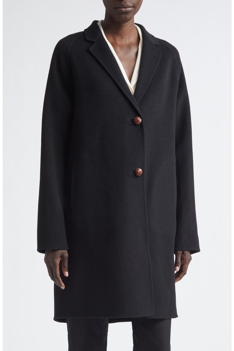 Wool & Cashmere Car Coat, Main, color, BLACK