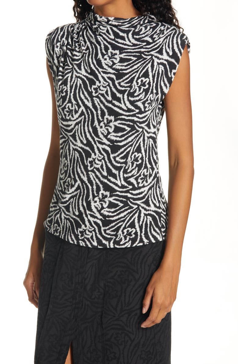 Rebecca Taylor Zebra Lily Mock Neck Top, Alternate, color, 