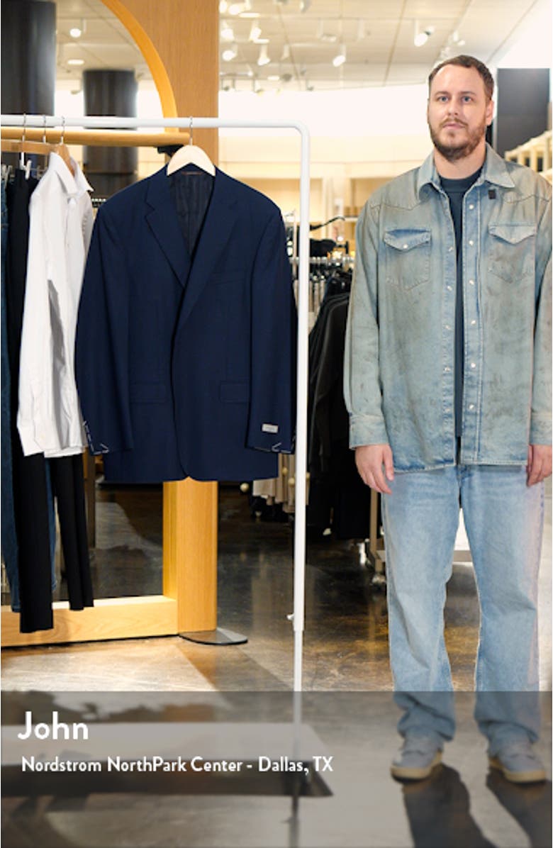 Classic Fit Water Resistant Navy Wool Blazer, sales video thumbnail