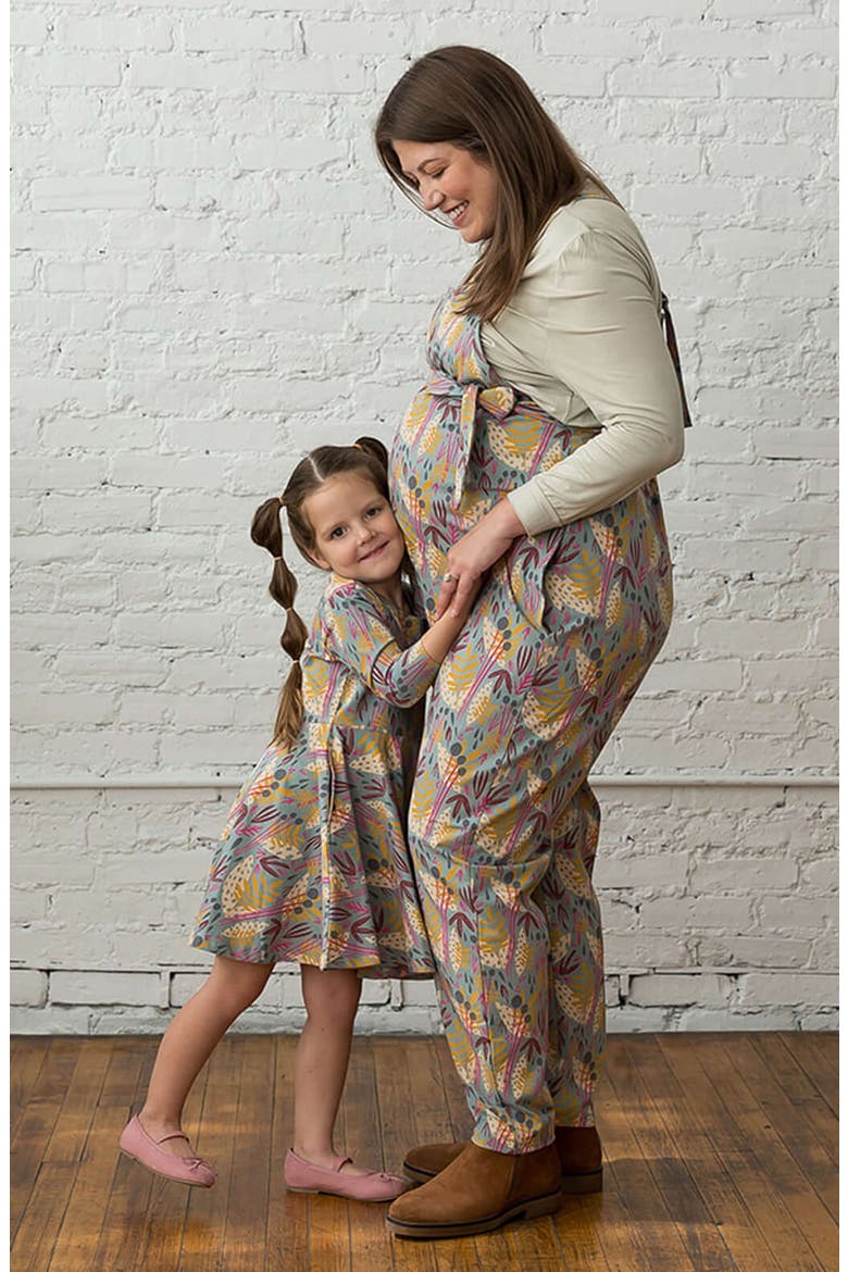 Organic Cotton 3/4 Sleeve Print Twirl Dress, Alternate, color, Whimsy