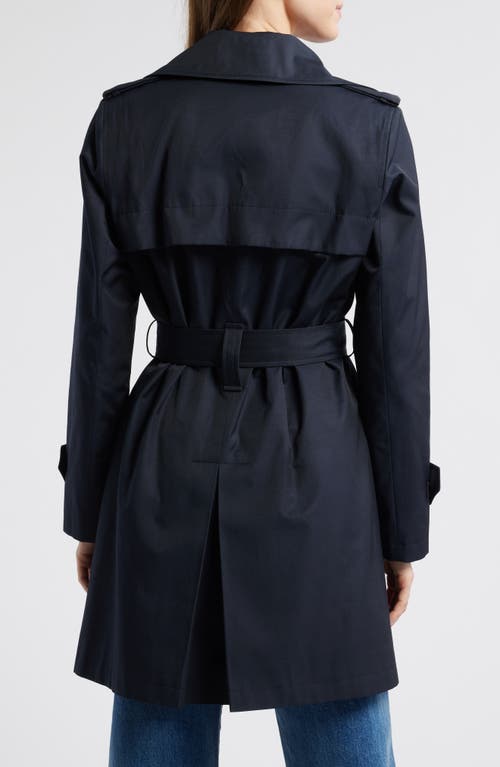 Shop Sam Edelman Double Breasted Trench Coat In Navy