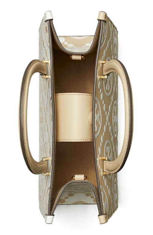 Tory Burch T Monogram Contrast Embossed Tote In Beige