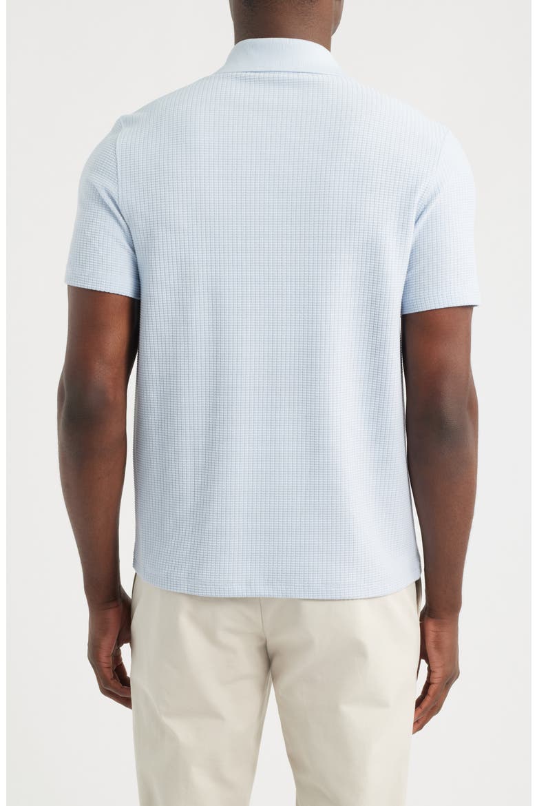 Grid Waffle Knit Button-Up Shirt, Alternate, color, PLAYA BLUE