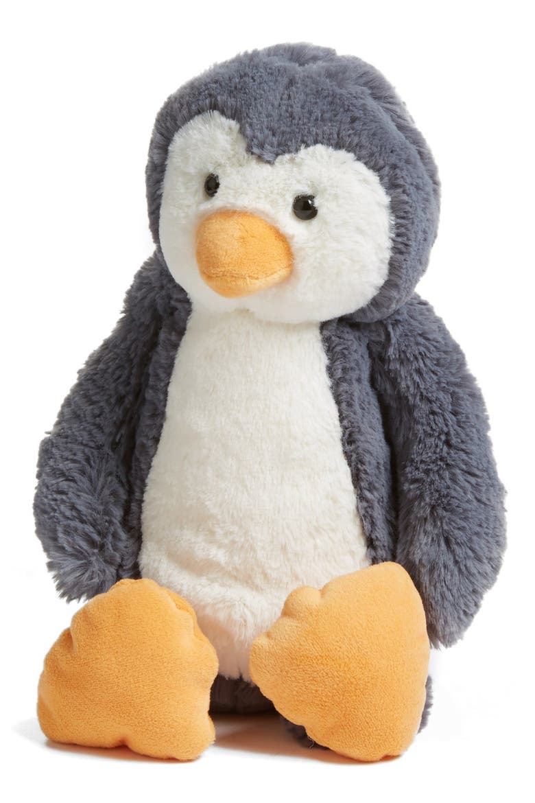 'Bashful Penguin' Stuffed Animal, Main, color, GREY