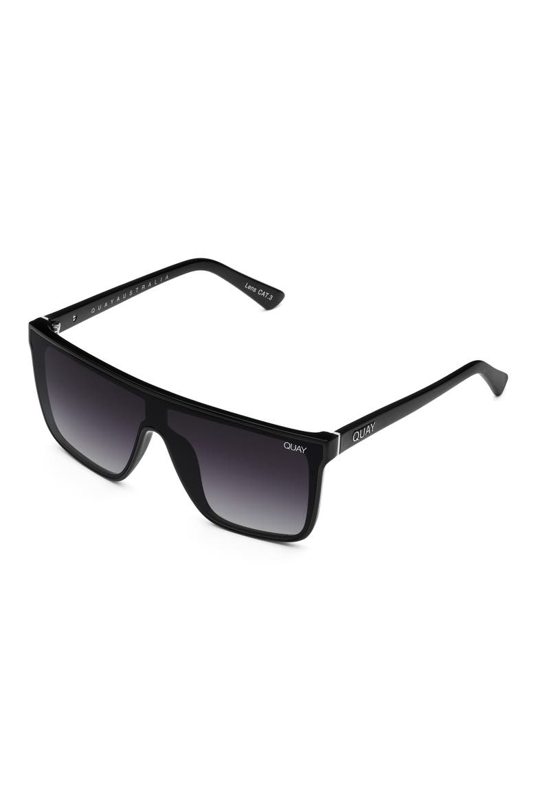 Nightfall Medium 138mm Polarized Shield Sunglasses, Alternate, color, BLACK / SMOKE