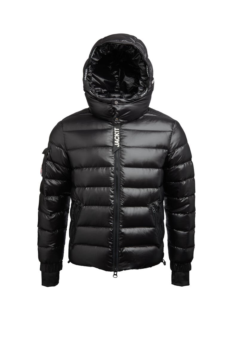Quilted Hooded Puffer Jacket, Alternate, color, Black