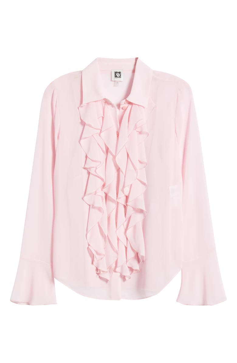 Anne Klein Ruffle Front Shirt, Alternate, color, 