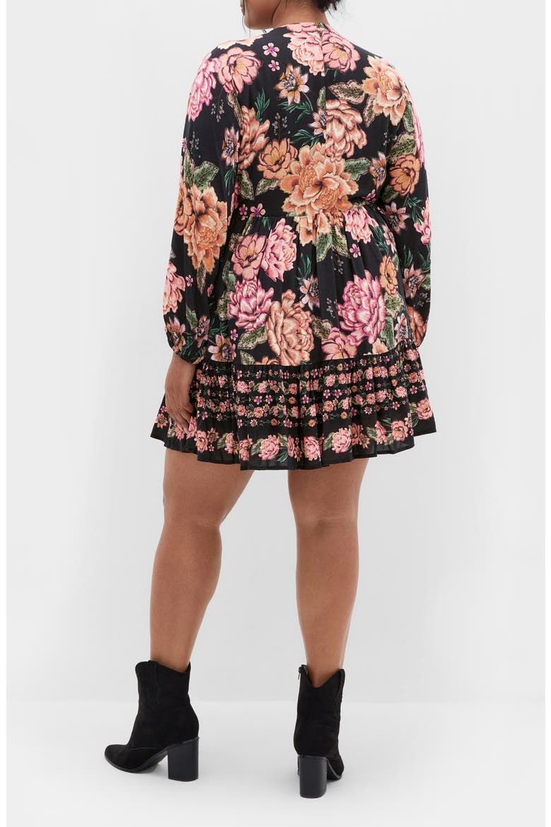 The Divine Border Print Long Sleeve Minidress, Alternate, color, FLORAL PRINT