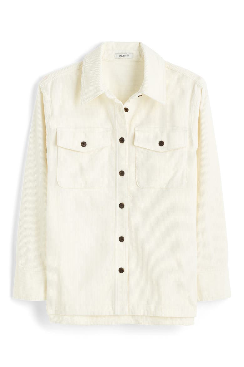 Corduroy Relaxed Shirt Jacket, Main, color, WINTER WHITE