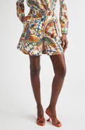Etro Paisley Pleated Stretch Cotton Bermuda Shorts