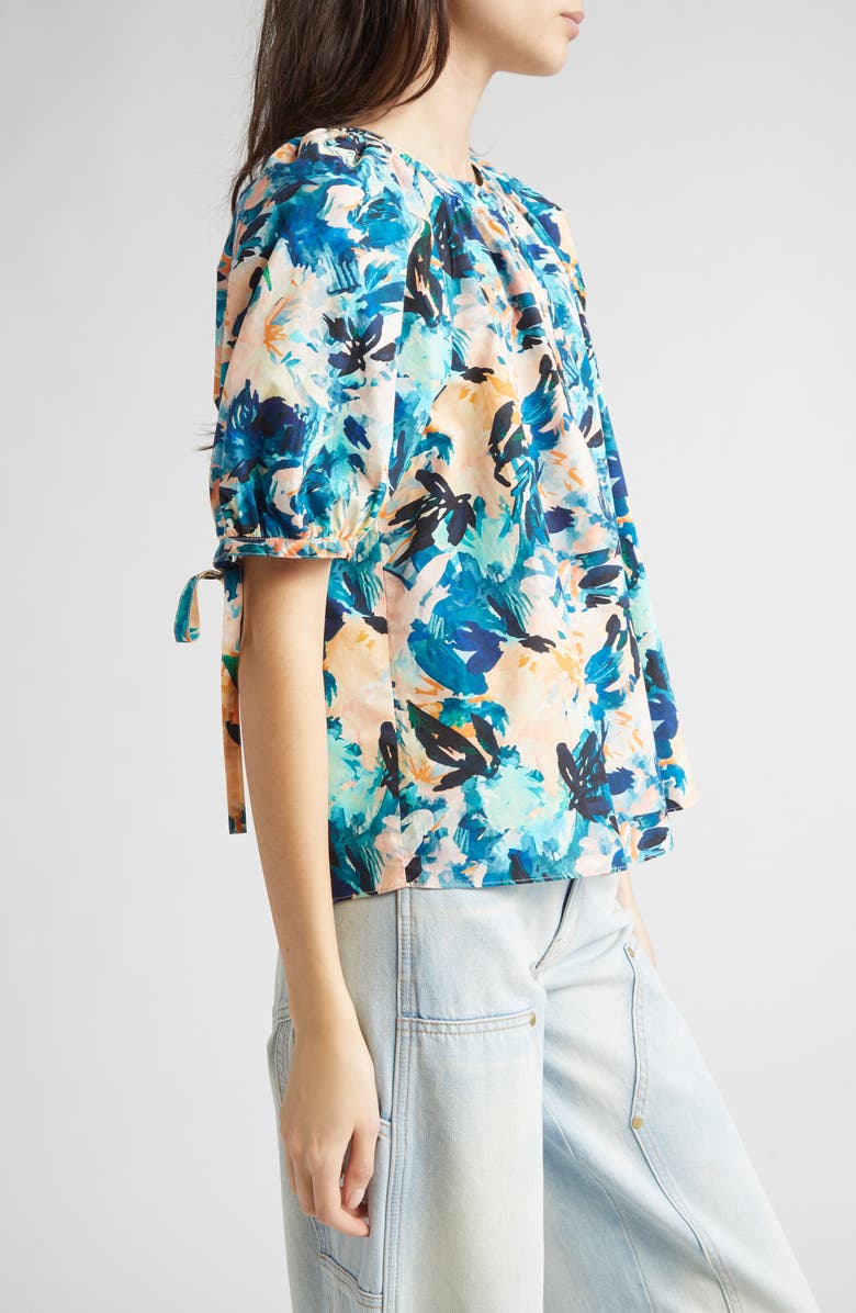 Ulla Johnson Vienne Floral Print Puff Sleeve Top, Alternate, color, 