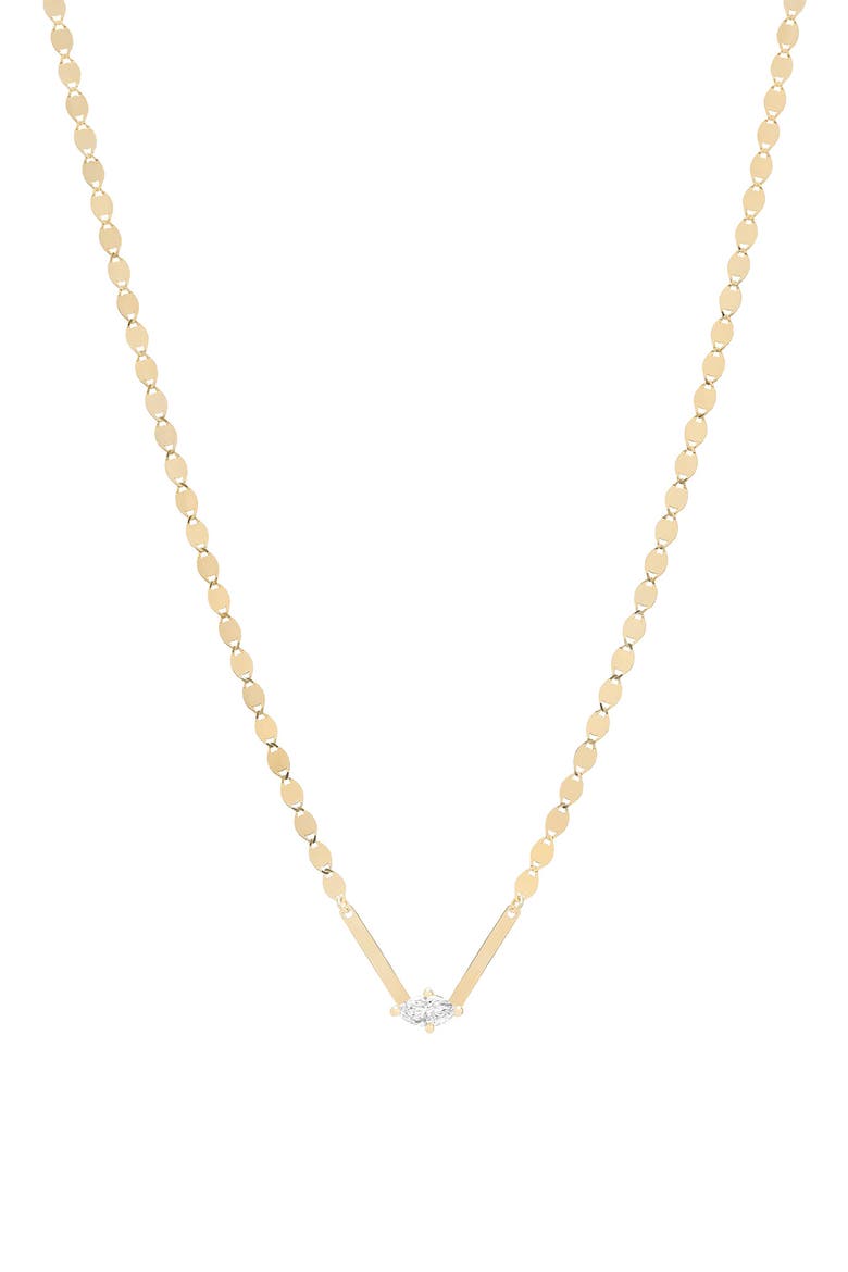 14K Gold Solo Marquise Diamond Necklace, Main, color, 14K YELLOW GOLD