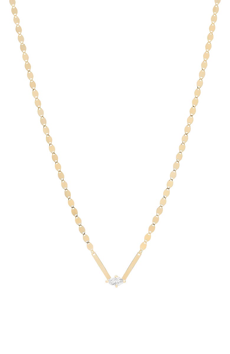 LANA 14K Gold Solo Marquise Diamond Necklace, Main, color, 14K Yellow Gold