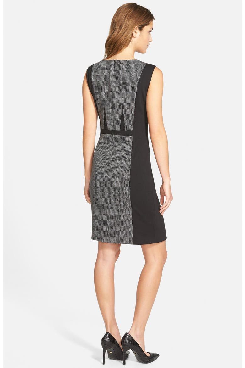 Front Zip Colorblock Sleeveless Sheath Dress, Alternate, color, CHARCOAL/ BLACK