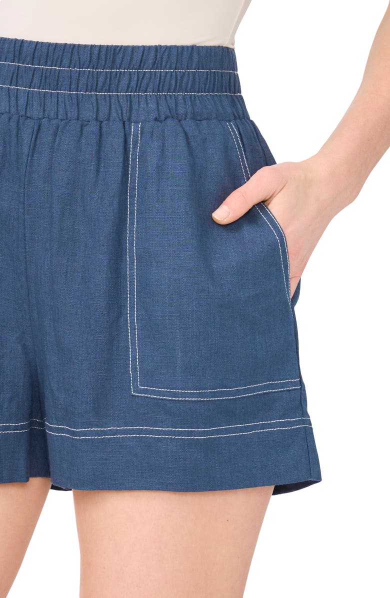 Halogen<sup>®</sup> Contrast Stitch Pull-On Shorts, Alternate, color, Denim Heather