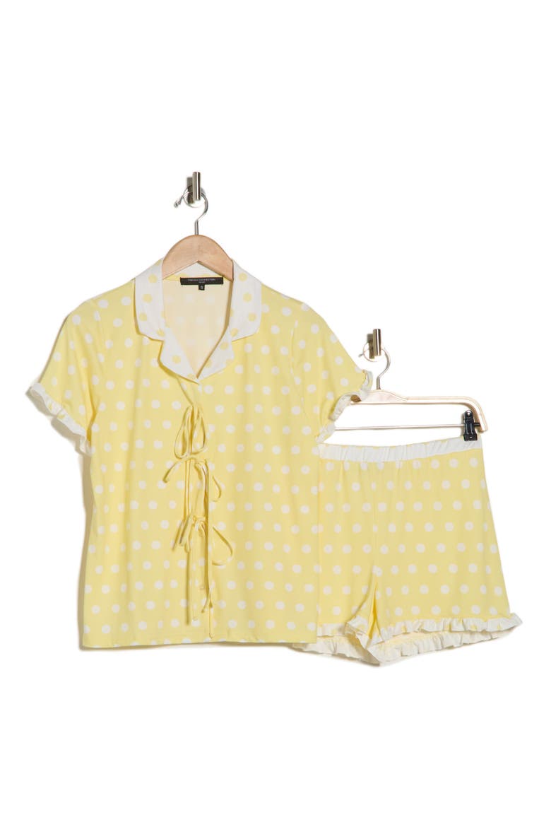 Polka Dot Tie Short Pajamas, Alternate, color, LEMON/WHITE