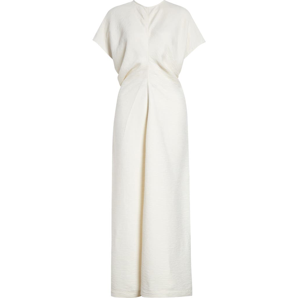 Totême Toteme Crinkle Texture Knit Maxi Dress In Cream