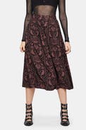 Disturbia Annabel Raven Print Button Down Skirt