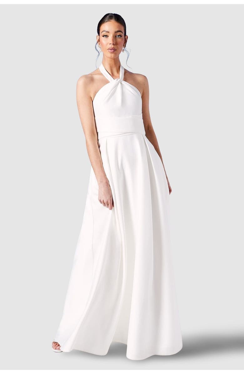 Coast Satin Halterneck Wedding Dress, Main, color, Ivory