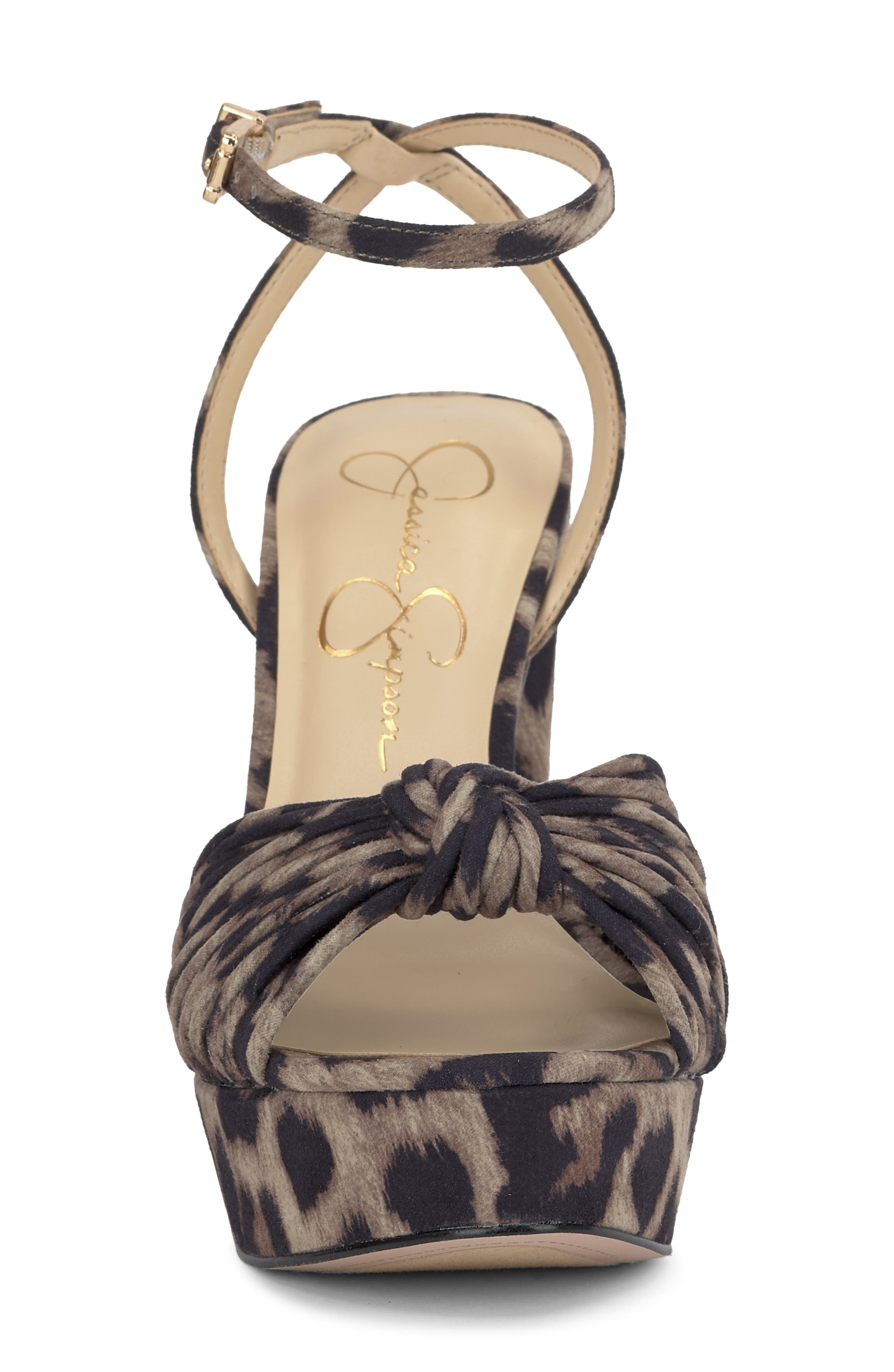Immie Platform Sandal, Alternate, color, DARK BROWN PRINT