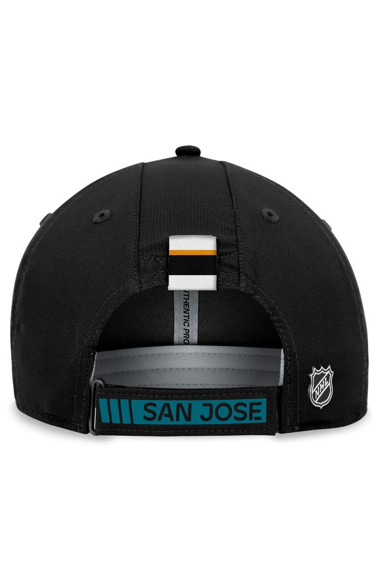 FANATICS Men's Fanatics Branded Black San Jose Sharks Authentic Pro Rink Adjustable Hat, Alternate, color, Black