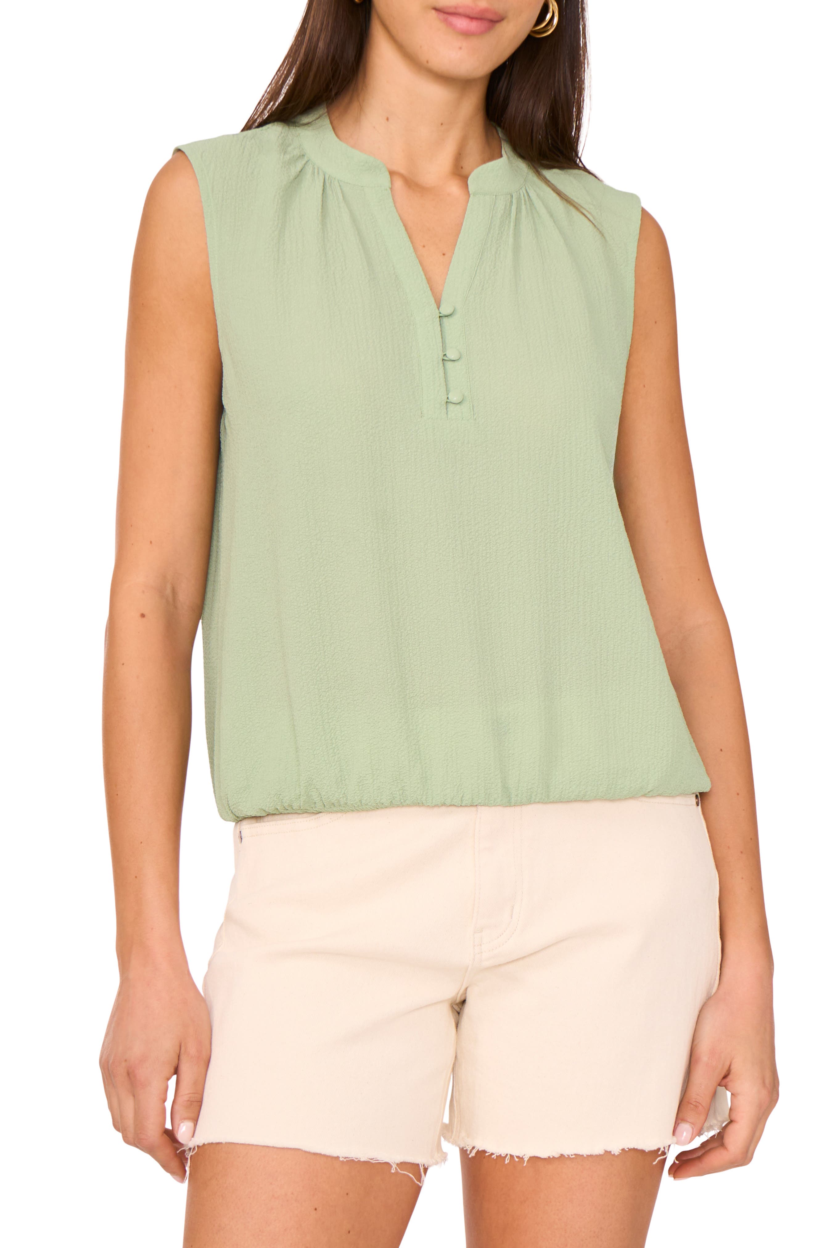 Vince Camuto Sleeveless Crepe Bubble Top