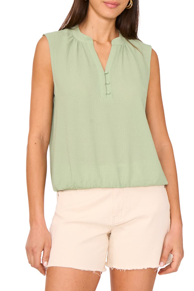 Sleeveless Crepe Bubble Top, Main, color, EUCALYPTUS