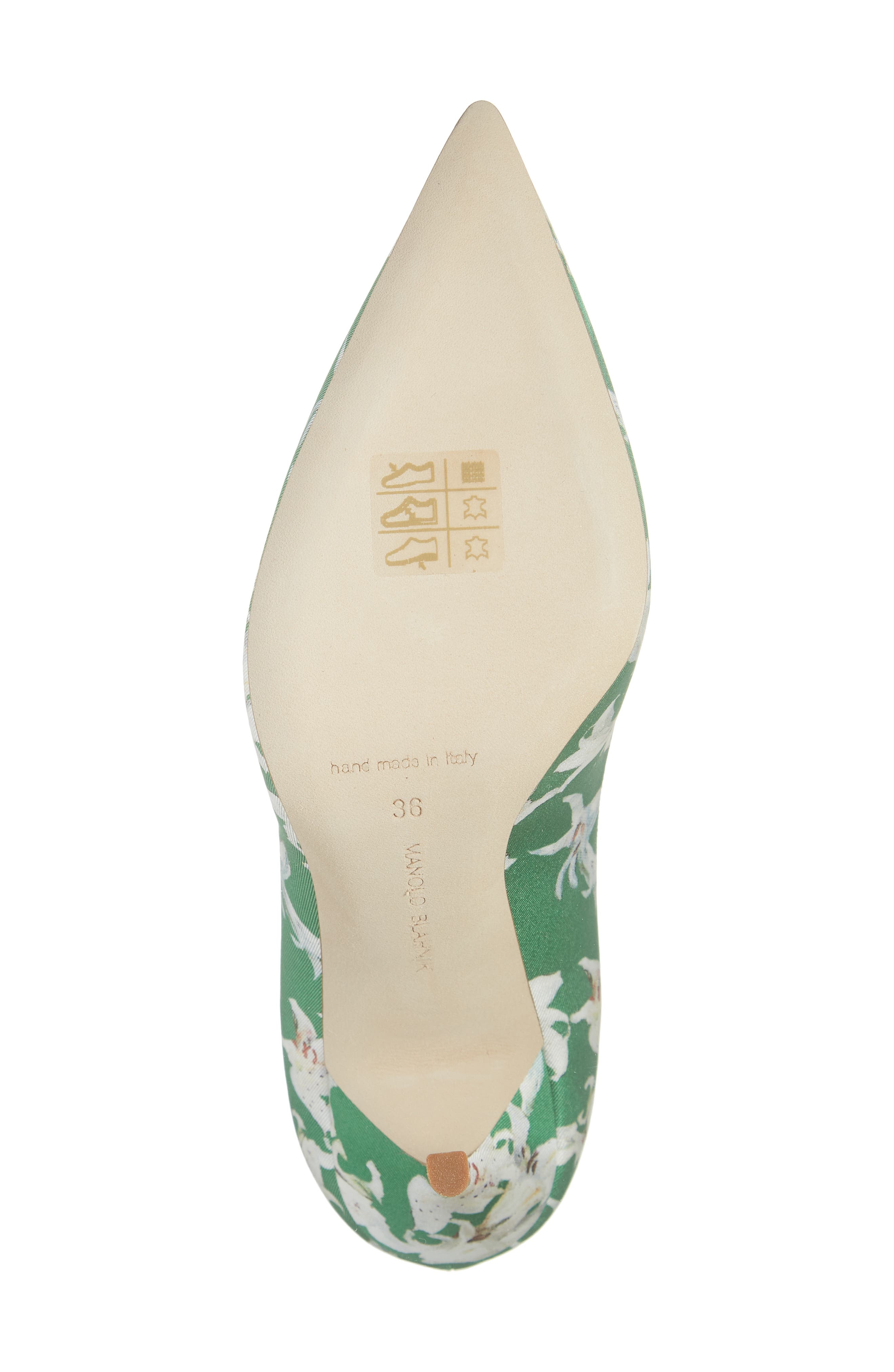Manolo Blahnik BB Floral Print Pointed Toe Pump, Alternate, color, 