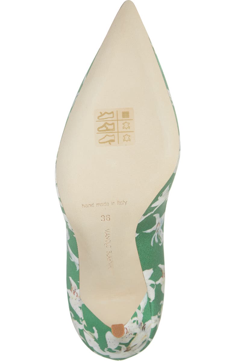 Manolo Blahnik BB Floral Print Pointed Toe Pump, Alternate, color,