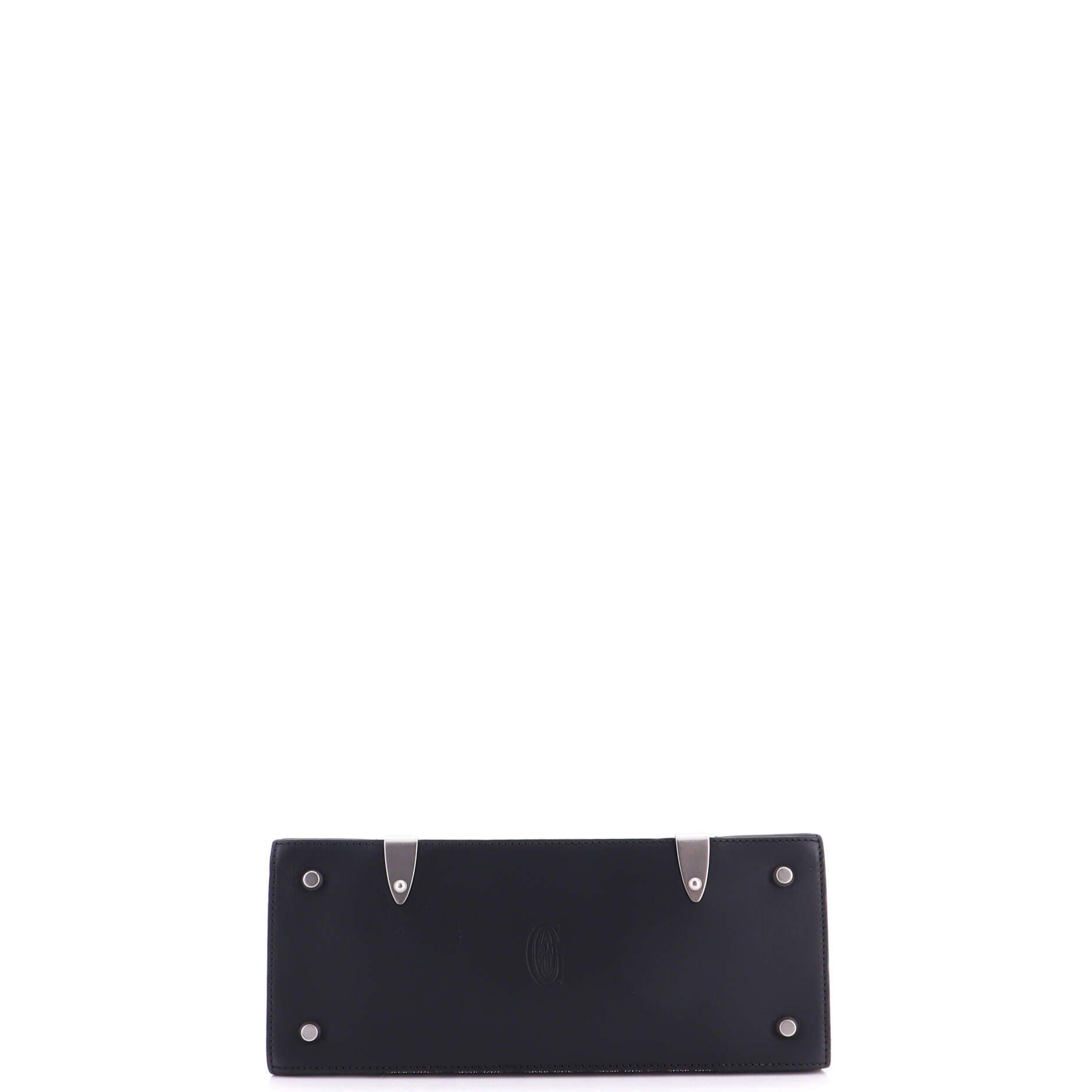 Saigon Top Handle Bag Coated Canvas with Leather PM, Alternate, color, Black