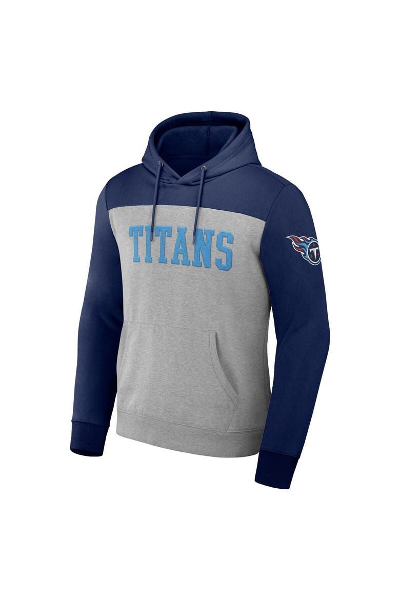 Men's NFL x Darius Rucker Collection by Fanatics Heather Gray Tennessee Titans Color Blocked Pullover Hoodie, Alternate, color, Heather Gray