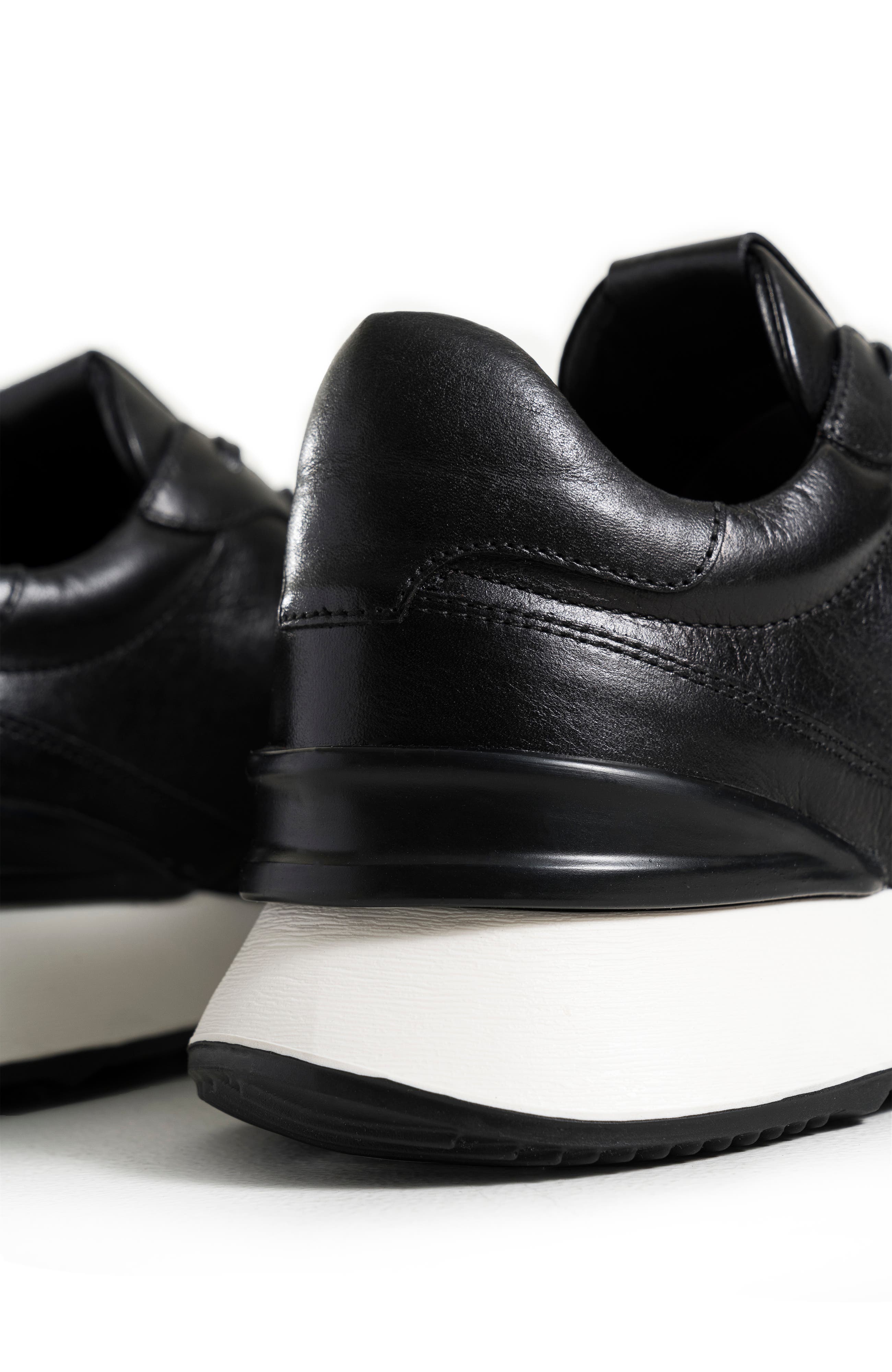 Velez Cooper 3 Leather Sneakers with Contrast Spoiler, Alternate, color, Black