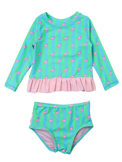 Baby Girls UPF50+ Long Sleeve Rash Guard Bikini