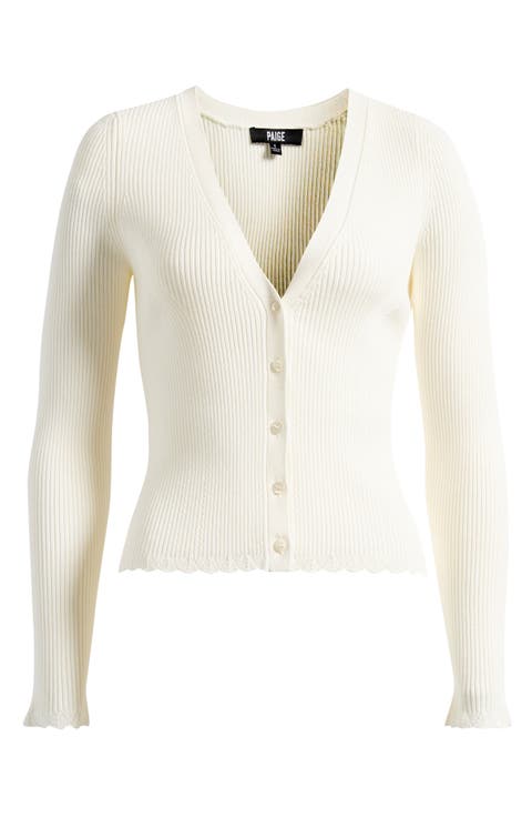 Eyelet Detail Rib Cardigan