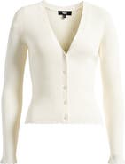 PAIGE Eyelet Detail Rib Cardigan