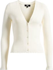 PAIGE Eyelet Detail Rib Cardigan