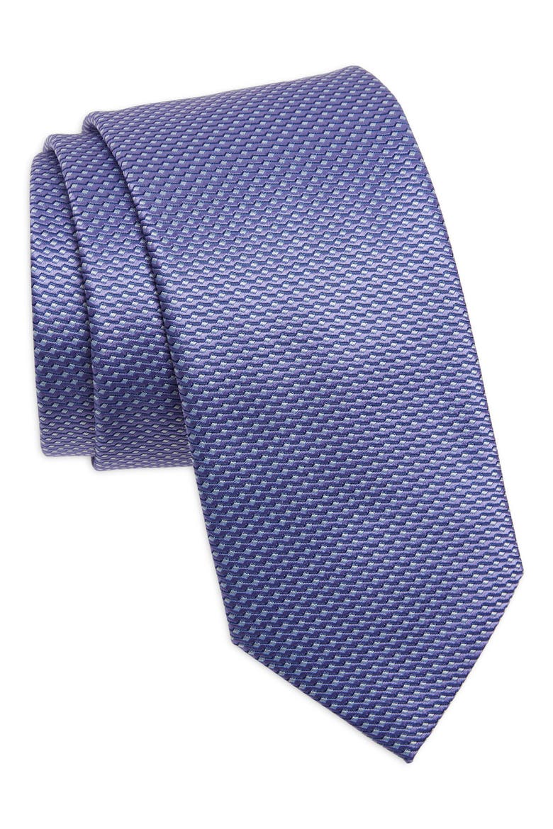Geometric Silk Tie, Main, color, DARK PURPLE