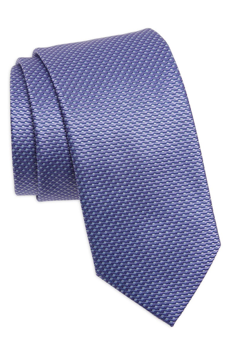 Eton Geometric Silk Tie, Main, color, Dark Purple