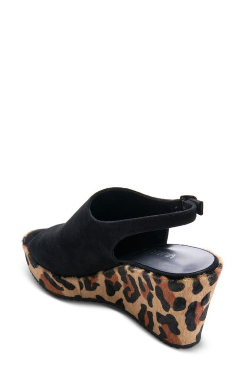 Vaneli Liza Genuine Calf Hair Wedge Sandal In Black