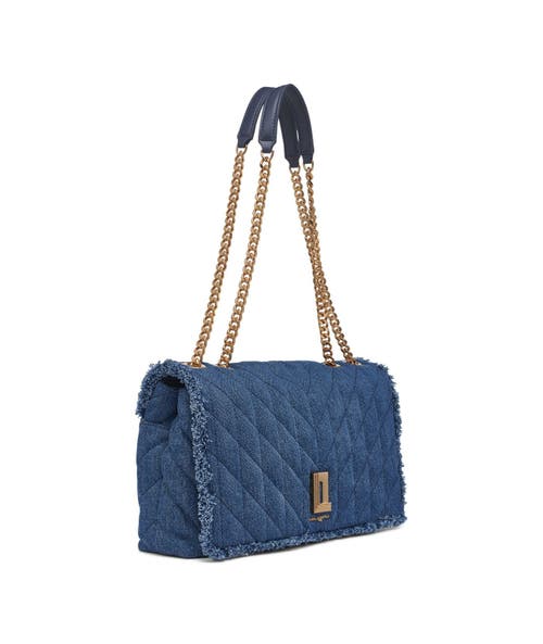 Shop Karl Lagerfeld Paris Lafayette Shoulder In Washed Denim