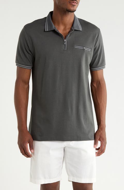 Textured Quarter Zip Polo