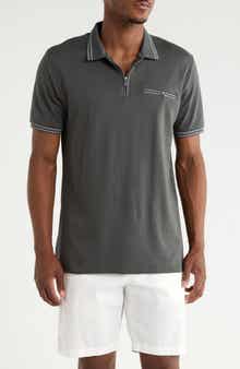 Textured Quarter Zip Polo