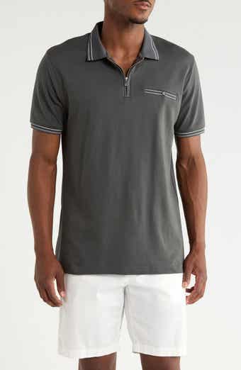 Textured Quarter Zip Polo