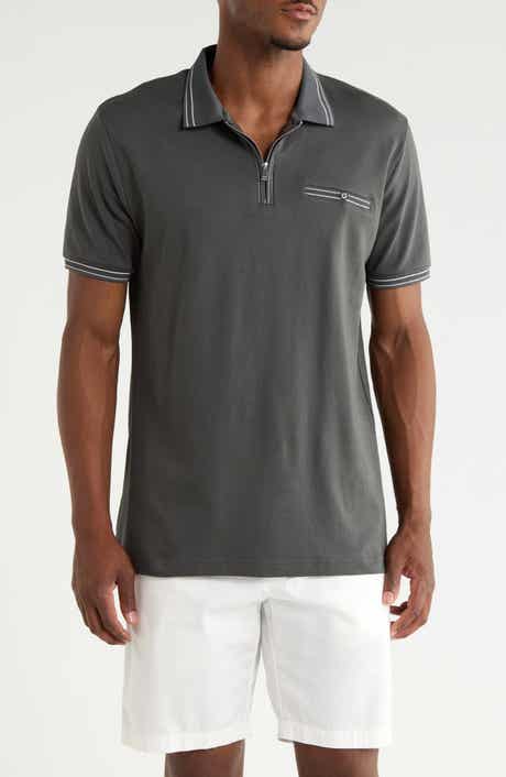 Textured Quarter Zip Polo
