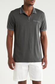 Cactus Man Textured Quarter Zip Polo