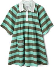 Damson Madder Maggie Stripe Organic Cotton Polo Minidress